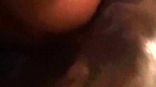 Busty curly brunette with big boobs fucks on couch