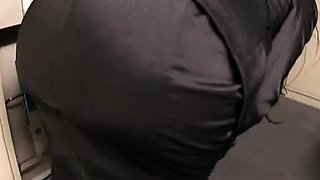 Gorgeous brunette in lingerie ass fucked outdoors