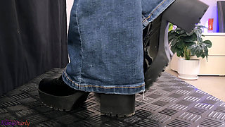 Dominated Again by Your Secretary in Black Ankle Boots - Cock Balls Crush Trample, Shoejob, CBT, Trampling, Bootjob, Stomping