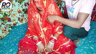 Fast time desi honeymoon video hindi audio Claire Vaise in red saree and blouse having fun