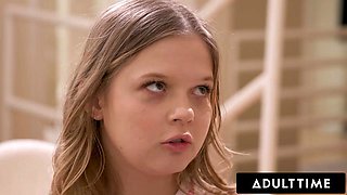 ADULT TIME - Nasty Stepsister Coco Lovelock Has First SQUIRTING ORGASM From Stepbro! FULL SCENE!