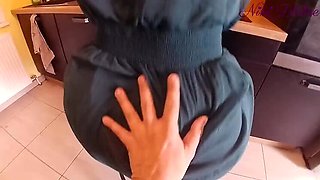 Amateur MILF Nini Divine Pulls Down Her Big Panties For Kitchen Fucking Doggy Style POV