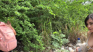 I Have Outdoor Sex with My Boyfriend After We Get Stranded on a Deserted Island and He Gives Me All His Juicy Milk in My Pussy