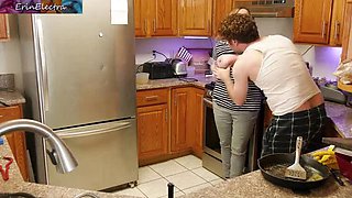 Horny Neighbor's Wife Fucks for Sugar and Takes Big Cock in Kitchen