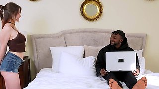 Busty maid does an extra shift on big black cock