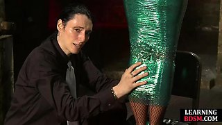 Tiedup BDSM slut fingered by master