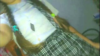 Caught in Virtual Class: Hot Blonde Teen Fairy Bliss Touching Herself and Moaning in Uniform