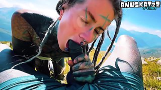 Public Blowjob From Tattoo Hippie - Facial Outdoor In The Nature With Lily Lu