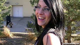 She is not afraid to suck a guy's cock out in a public place