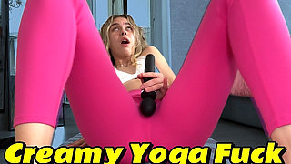 Yoga Session Turns Into Creamy Orgasm Session- Petite Russian Caught Masterbating During Yoga