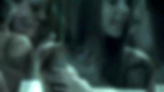 Two sexy brunette lesbians licking each others pussies
