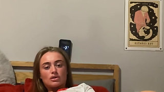 Tattooed goth student fingers deep moaning while she fuck herself raw on cam