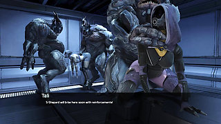 A crowd of ogres with giant cocks fuck skinny girls in all holes