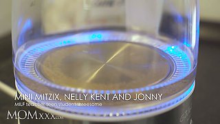 Watch Jonny Oblong & Mini Mitzix in a hardcore FFM threesome with Nelly Kent