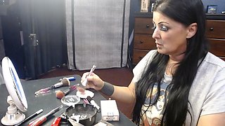 MILF Mid Make up Cigarette Smoking