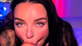 Inked Busty Babe Banged Hard On POV