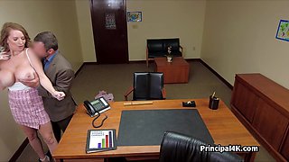 Huge boobies waiting for head teachers obese cock