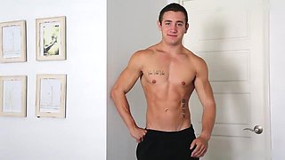 Fit Jock Daniel Kanon Jerks His Cock: Blowjob, Anal  Gay Porn
