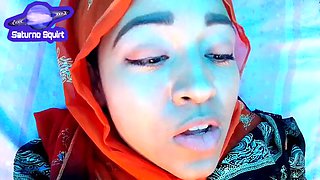 Asian Muslim breaks free and masturbates her hairy vagina hard until she creams her pussy