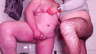 My stepmom surprised me in the shower - we both squirted uncontrollably