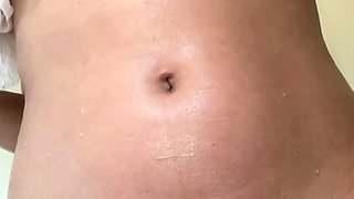 Amateur Babe in Glasses jerks cock for facial