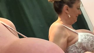 Big Boobed Blonde Masturbates With A Dildo In The Bathroom