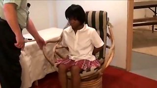 Petite ebony girl spanked and humiliated by her old Master