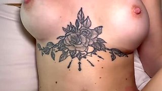 Hardcore Fuck with Tattooed Babe Sage Fox - Big Tits and Cumshot