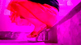 Italian kinky Cougar Artemisia Love demonstrating her succulent booty and high stilettos outdoor while smoking