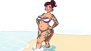 Ai Tattoo Art Curvy Bikini Women