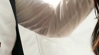 Marvelous brunette gets her hairy snatch drilled