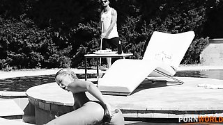 Sunbathing Blonde Cherry Kiss Takes DP Slamming From Pool Guys GP2614
