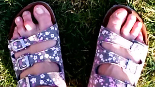 Bare Feet in Slippers