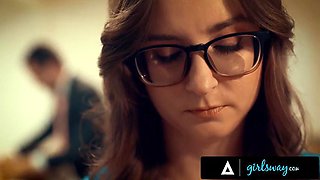 GIRLSWAY - Lonely Woman Cheats On Her Husband With His Boss  Wife Angela White During Couple Dinner