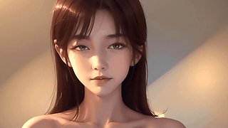 Anime babe teases her big boobs, rides a cock and takes a cumshot