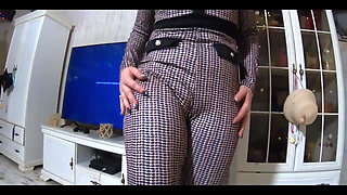 Risk in Tight Leather Cameltoe, Blowjob & Cum on My Downjacket Twice 235- Preview