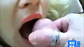 blonde bride maid get hot warm cum nutting in her mouth