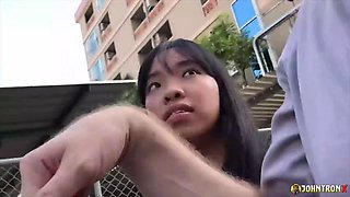 JohnTronX - POV fuck and creampie of the hottest young Thai hairy twat