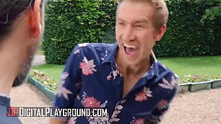 Danny D wants to have cute rendezvous with his gf, but then Rebecca More shows up pounds him - digitalplayground