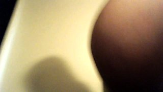 Beautiful Brunette Big Boobs Rides Fake Cock