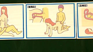 Horny Asian schoolgirls enjoy hardcore sex in the classroom