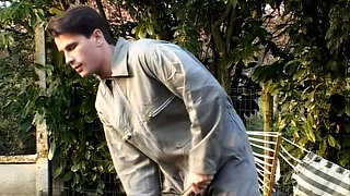 Naughty Teenage Girl Turns on the Gardener Through the Window