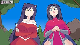 Cartoon hentai parody: Rengar encounters Irelia and Ahri in an animated adventure - Landidzu