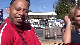 Teen Christmas shopping finds big black cock