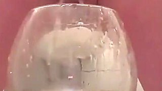 Pee in the Glass and Pouring Pee Over Myself and My Big Tits and Little Tease Pee From My Nipples