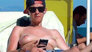 Natural tits nudist teen relaxing and showing tight ass