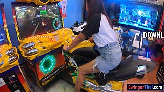 Young Thai cougar girlfriend jerks penis