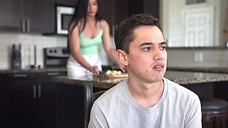 British mature MILF gives blowjob and lick balls