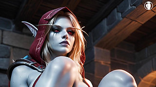 AI 3D, Hot Sylvanas fucking her honeyed pussy