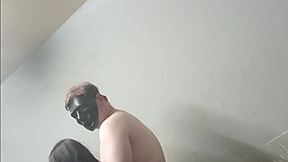 Step Daddy Fucks Black Step Daughter Standing Position Make Her Go on Her Knees Suck Cock and Fuck Her Doggystyle